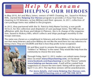 Help Rename Helping Our Heroes